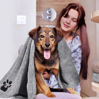 Super Absorbent Dog Bath Towels For Fast Drying - Soft Microfiber Towel For Dogs And Cats