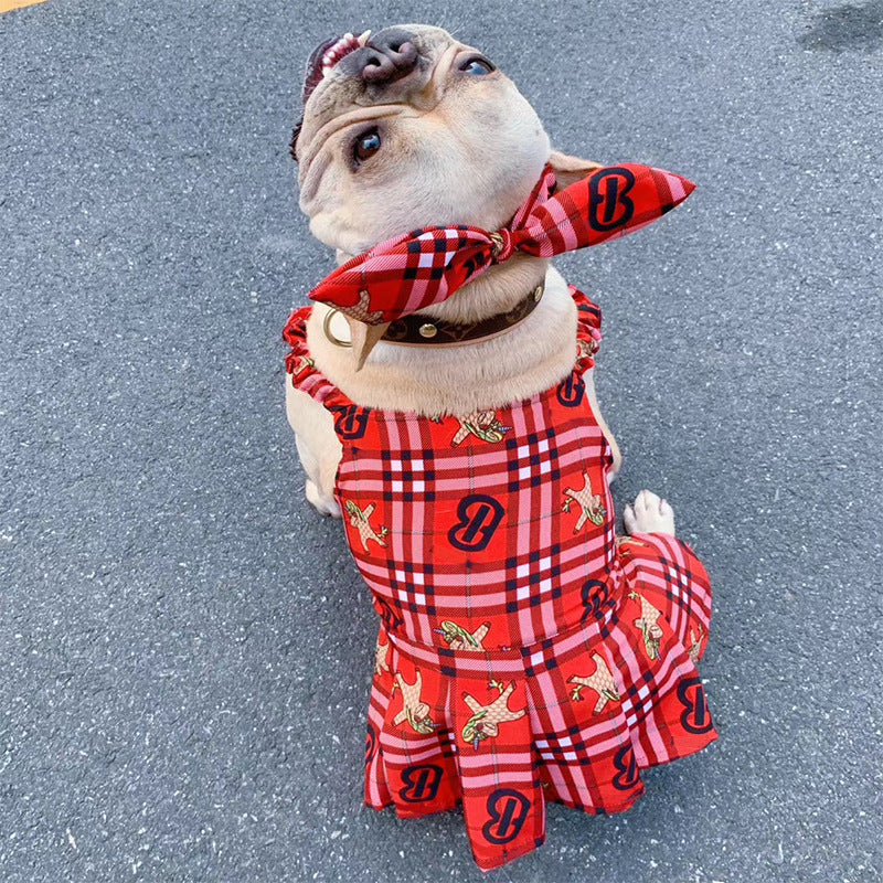 Pet clothing suspender skirt suit