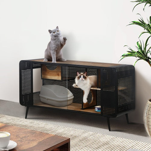 Spacious Cat Houses With Tempered Glass Are Suitable For Living Rooms, Hallways, Dens, And Other Spaces