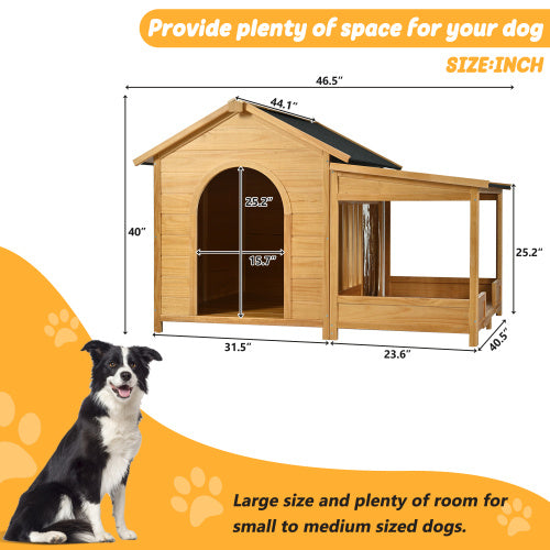 Large Wooden Dog House With Porch