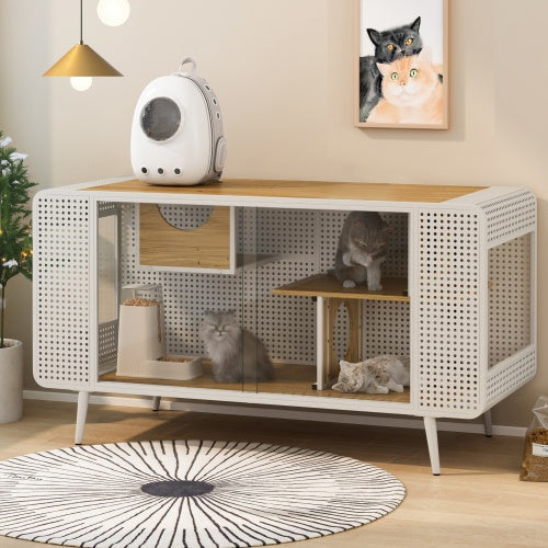 Spacious Cat Houses With Tempered Glass Are Suitable For Living Rooms, Hallways, Dens, And Other Spaces