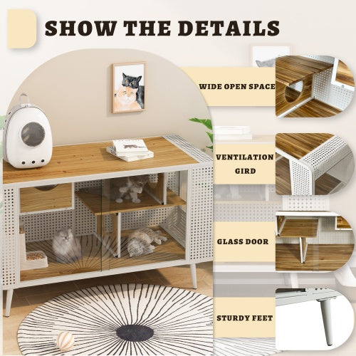 Spacious Cat Houses With Tempered Glass Are Suitable For Living Rooms, Hallways, Dens, And Other Spaces